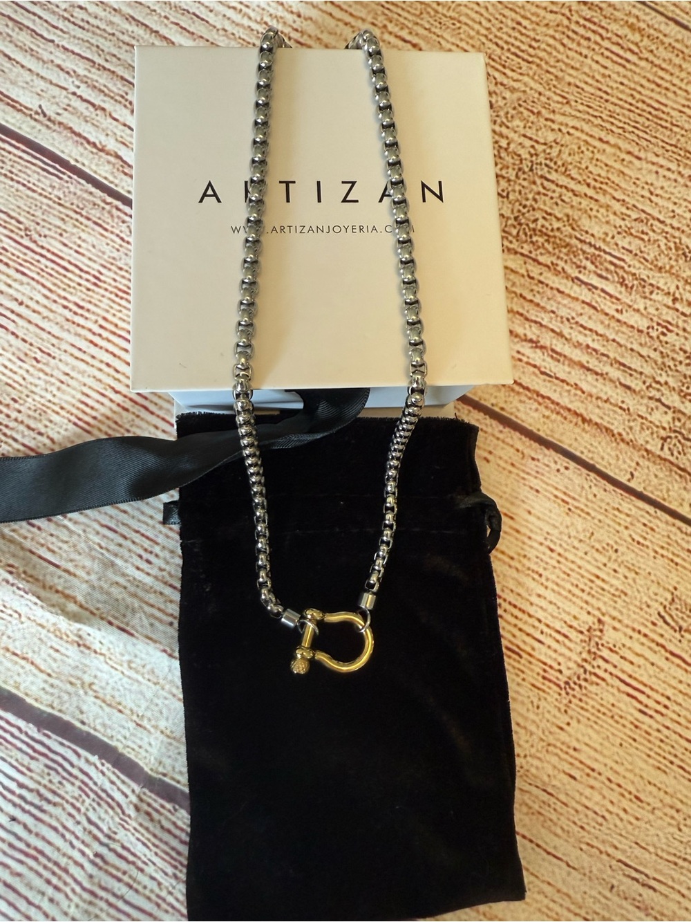 Artizan Two-Tone Chain Necklace w/ Gold Toggle Clasp